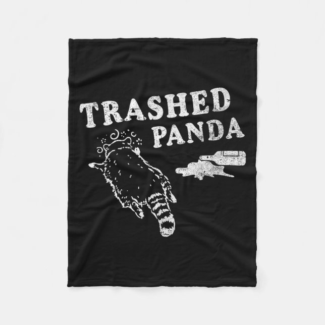 Funny Raccoon,trashed Panda For Him Men, Women  Fleece Blanket (Front)
