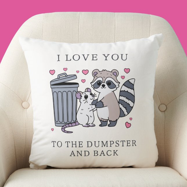 Funny Raccoon Valentines Day Cushion (Funny Raccoon Valentines Day Throw Pillow
)