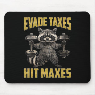 Funny Raccoon Weight Lifting Gym Evade Taxes Hit M Mouse Mat