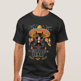 Funny Racehorse Sombrero Mexican Hat Cinco De Mayo T-Shirt