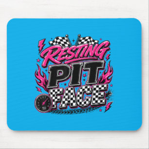 Funny Racing Car Chequered Flags Motorsport Mouse Mat