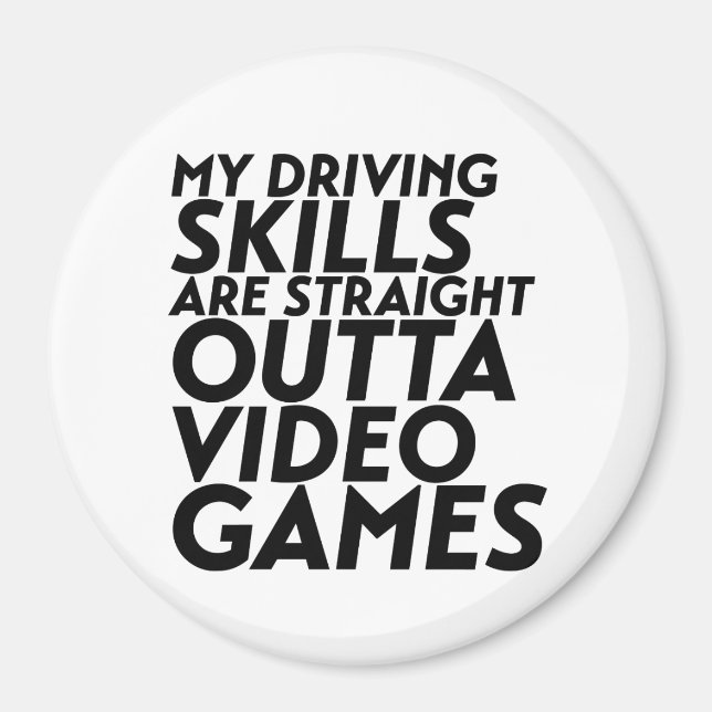 Funny Racing Car Video Games for Nerd Geek Gamer Magnet (Front)
