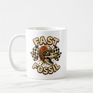 Funny Racing Dinosaur Skull Coffee Mug