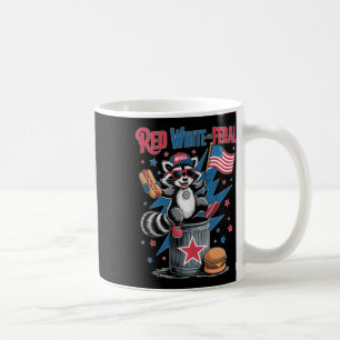 Funny Racoon 4th Of July Patriotic Cute Red White Coffee Mug