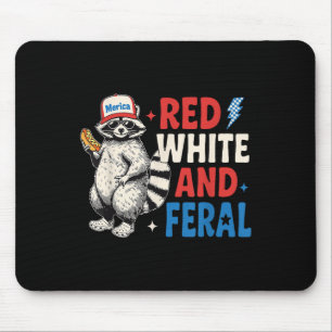 Funny Racoon 4th Of July Patriotic Cute Red White Mouse Mat