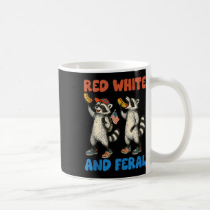 Funny Racoon 4th Of July Us Flag Patriotic Red Wh Coffee Mug