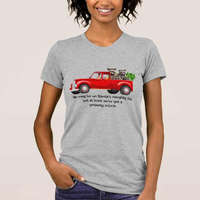 Funny Racoon Animal Christmas Shirt  (Front)