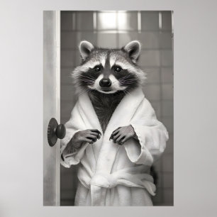Funny Racoon Bathroom Art Prints Bath, Toilet