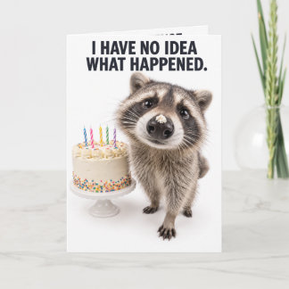 Funny Racoon Birthday Card | Cake Evidence Humour
