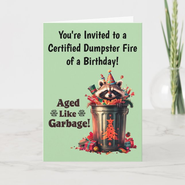 Funny Racoon Birthday Party Invite (Front)