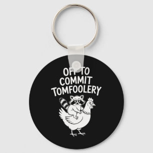 Funny Racoon Chicken Adventure Humour Animal Lover Key Ring