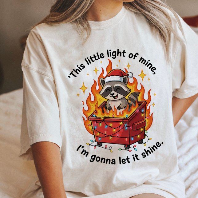 Funny Racoon Christmas Dumpster Fire Tri-Blend Shirt (Creator Uploaded)