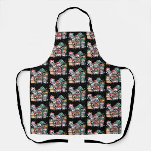 Funny Racoon Christmas Opossum & Street Cats Apron