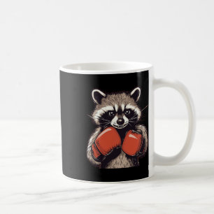 Funny Racoon Costume For Sport And Boxing Gloves Coffee Mug