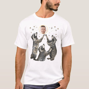 Funny Racoon Custom Photo Template T-Shirt