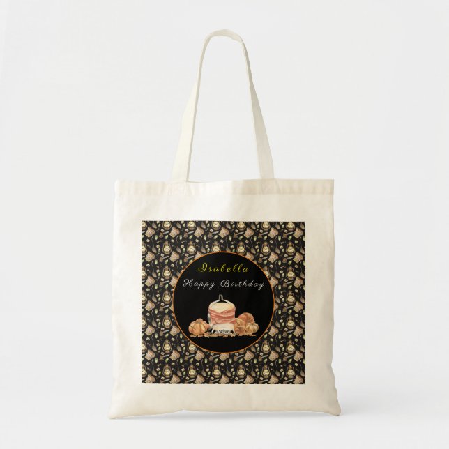 Funny Racoon Customise Text and Colour Tote Bag (Front)