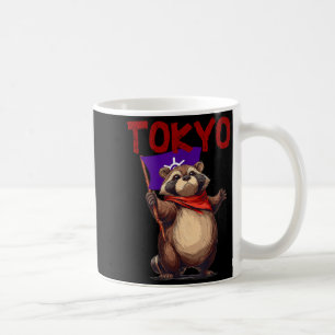 Funny Racoon Dog with Tokyo Colours Costume Coffee Mug