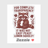 Funny Racoon Easy Peasy Lemon Squeezy