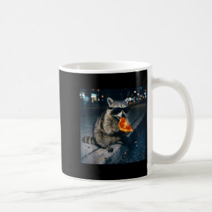 Funny racoon eating pizza cute animal selfie coffee mug