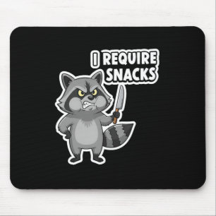 Funny Racoon I Require Snacks Halloween Humour Car Mouse Mat