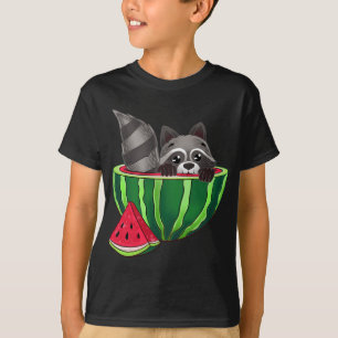 Funny Racoon Inside of A Watermelon Lover Illustra T-Shirt