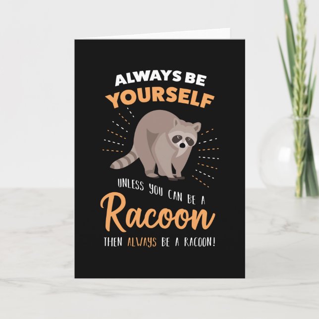 Funny Racoon Lover Gift - Cute Raccoon Card (Front)