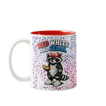 Funny Racoon Mug Red White and Feral