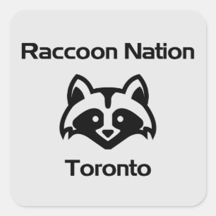 Funny Racoon Nation Toronto Light-Monotone Square Sticker