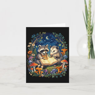 Funny racoon opossum cottagecore fairycore card