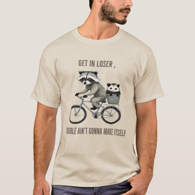 Funny Racoon & Opossum Meme Shirt | Trendy Gift (Front)