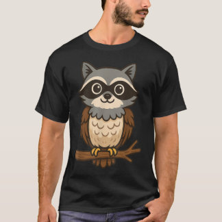 Funny Racoon Owl Hybrid Mashup Animal Lover T-Shirt