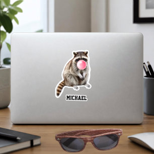 Funny Racoon Pink Bubble Gum Bubble Custom