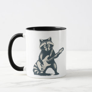 Funny Racoon Playing Electric Guitar Mug