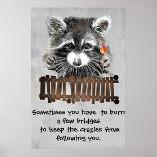 Funny Racoon Printable Poster Humour & Sass