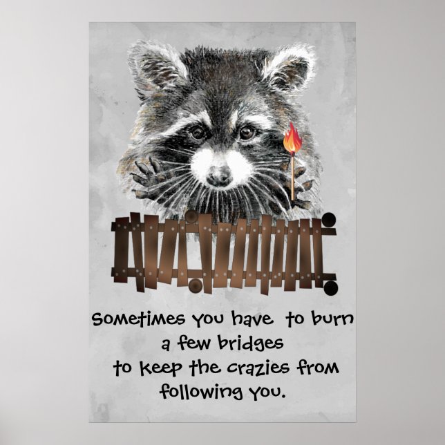 Funny Racoon Printable Poster Humour & Sass (Front)
