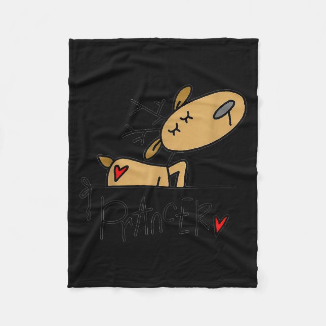 Funny Racoon Santa Hat Christmas Tree Lights Paja Fleece Blanket (Front)