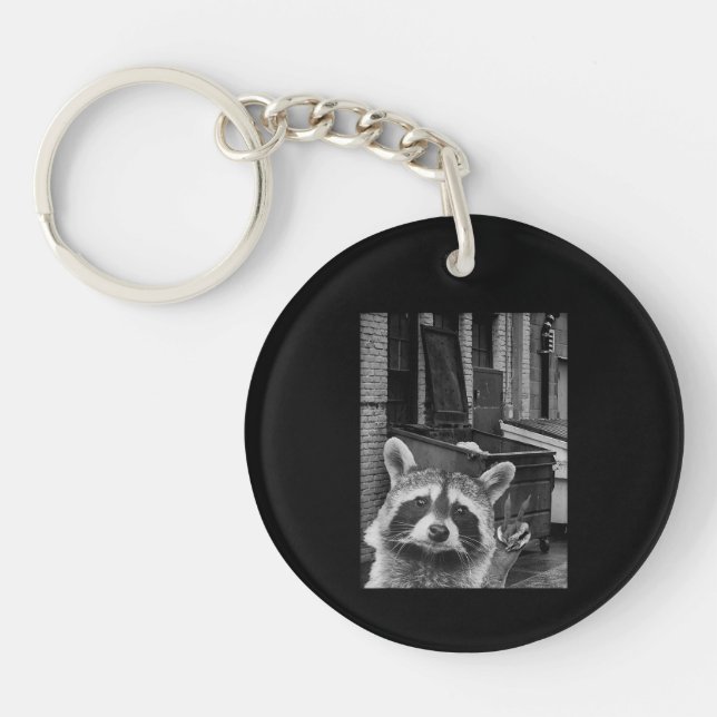 Funny Racoon Selfie Racoon Funny Racoon Key Ring (Front)