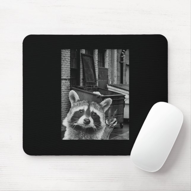 Funny Racoon Selfie Racoon Funny Racoon Mouse Mat (With Mouse)