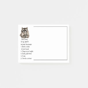 Funny Racoon Spirit Animal Humour Cute Watercolor Post-it Notes
