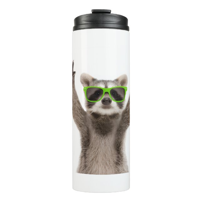 Funny racoon thermal tumbler (Front)