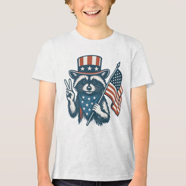 Funny Racoon Tri-Blend Shirt (Front)