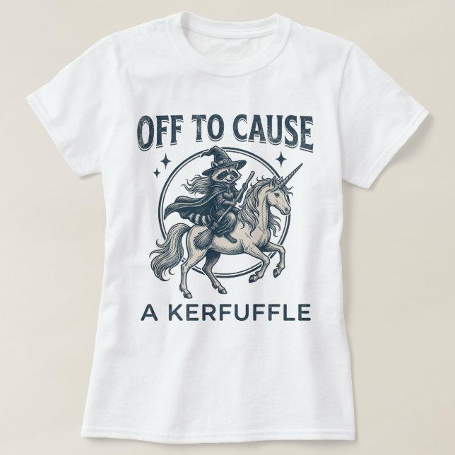 Funny Racoon Unicorn Tee Graphic (Design Front)