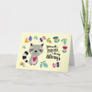 Funny Racoon Valentine's Day Valentine's Day Holiday Card