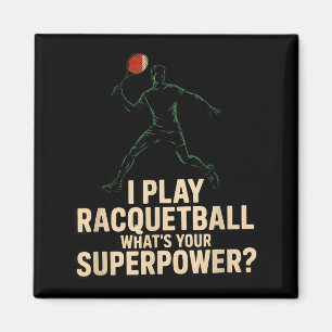 Funny racquetball superpower retro poster saying F Magnet