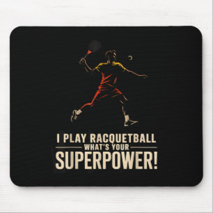 Funny racquetball superpower retro poster saying F Mouse Mat
