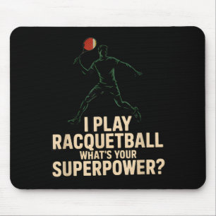 Funny racquetball superpower retro poster saying F Mouse Mat
