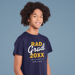 Funny Rad Grad Graduation 2025 T-Shirt<br><div class="desc">Masculine graduation t-shirt featuring the text "RAD Grad 20XX",  the high school/college,  and the graduates name.</div>