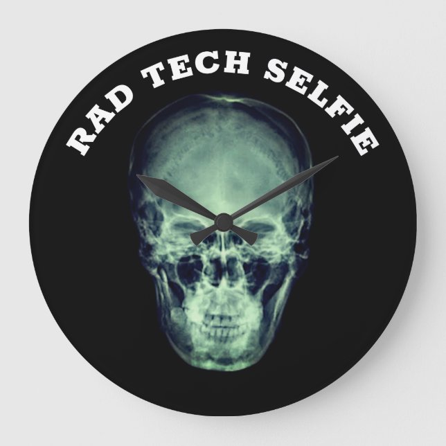Funny Rad Tech Selfie Xray Large Clock (Front)