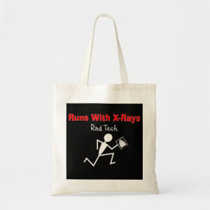 Funny Rad Tech Stickman Running Tote Bag