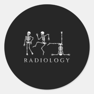 Funny radiology skeleton dancing xray technician classic round sticker